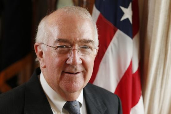 Ken Hackett, new U.S. ambassador to the Holy See, pictured after interview in Rome